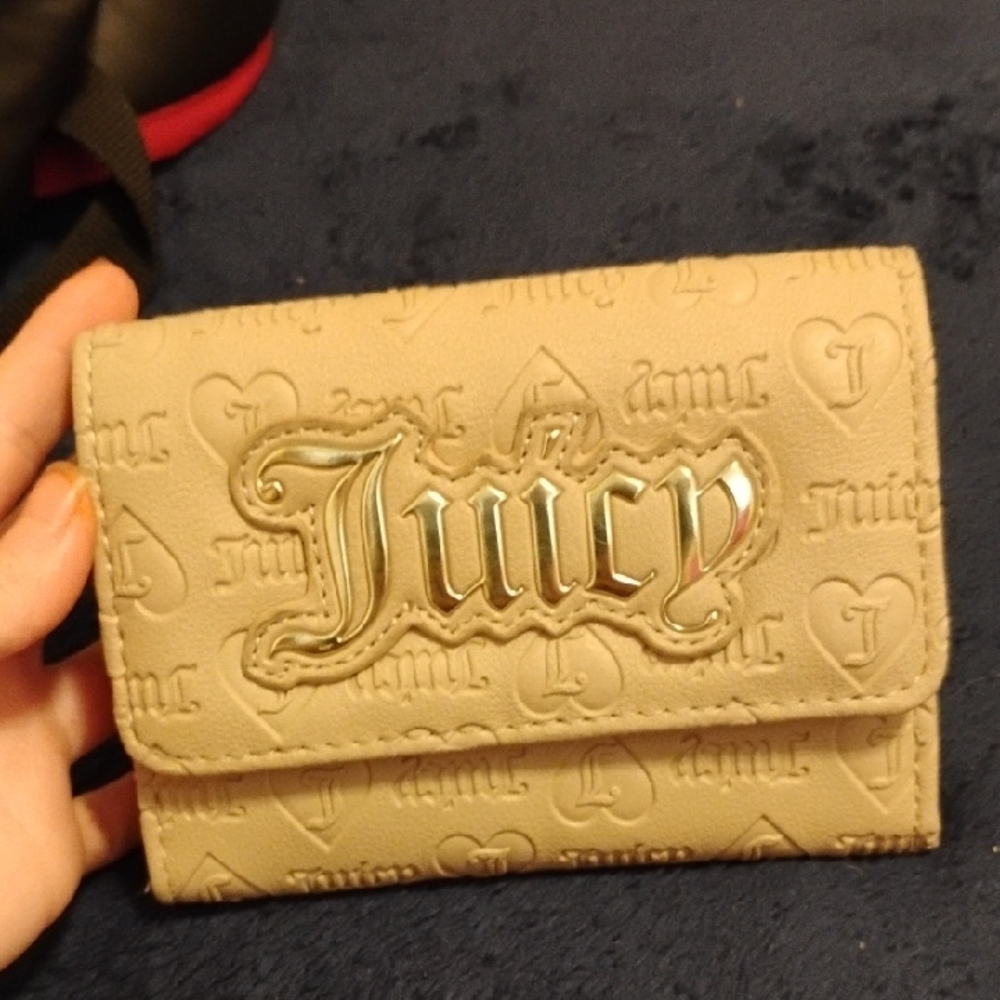 Juicy Couture Double Sided Trifold Wallet (Cafe/Gold)